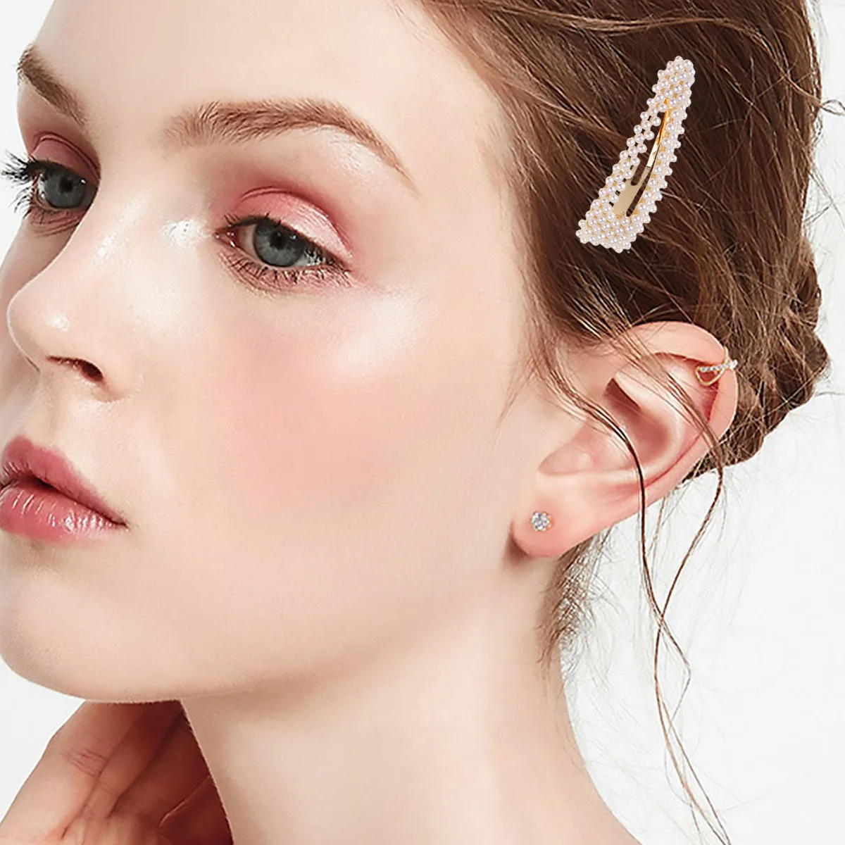 

20pcs Hair Clips Set Beads Barrettes Decorative Hairpins Elegant Japanese Style Woman Girl Party Festival Travel for Daily