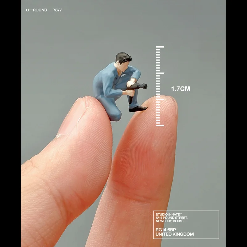1:64 Anime lavoratore Figura Mini bambola Modello in miniatura Puntelli fotografia Modello di scena Tavolo di sabbia fai da te ornamento paesaggistico Regalo