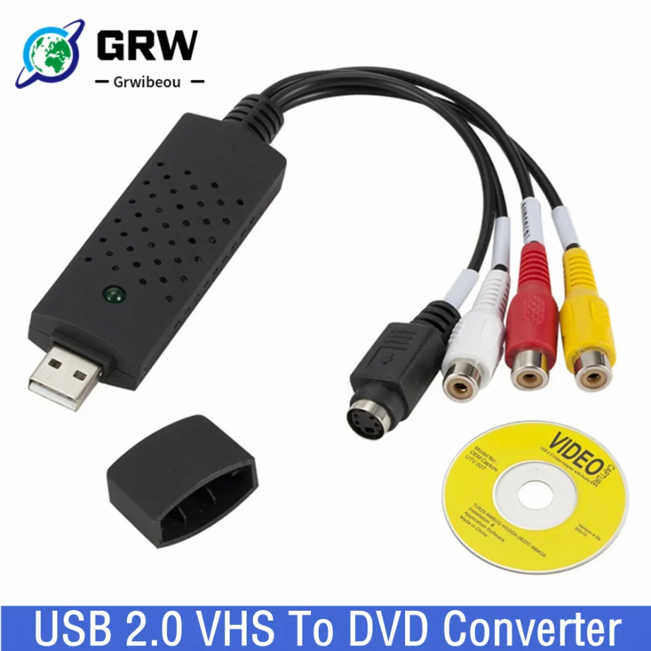 ממיר USB 2.0 VHS ל-DVD ממיר וידאו אנלוגי לפורמט דיגיטלי וידאו אודיו DVD VHS…