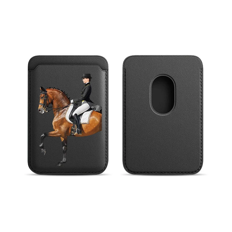 Luxury Upgrade Magnetic Racehorse PU Leather Wallet Case For MagSafe iPhone13 14 12 15 Animal Fine Horse Card Bag Holder Cover