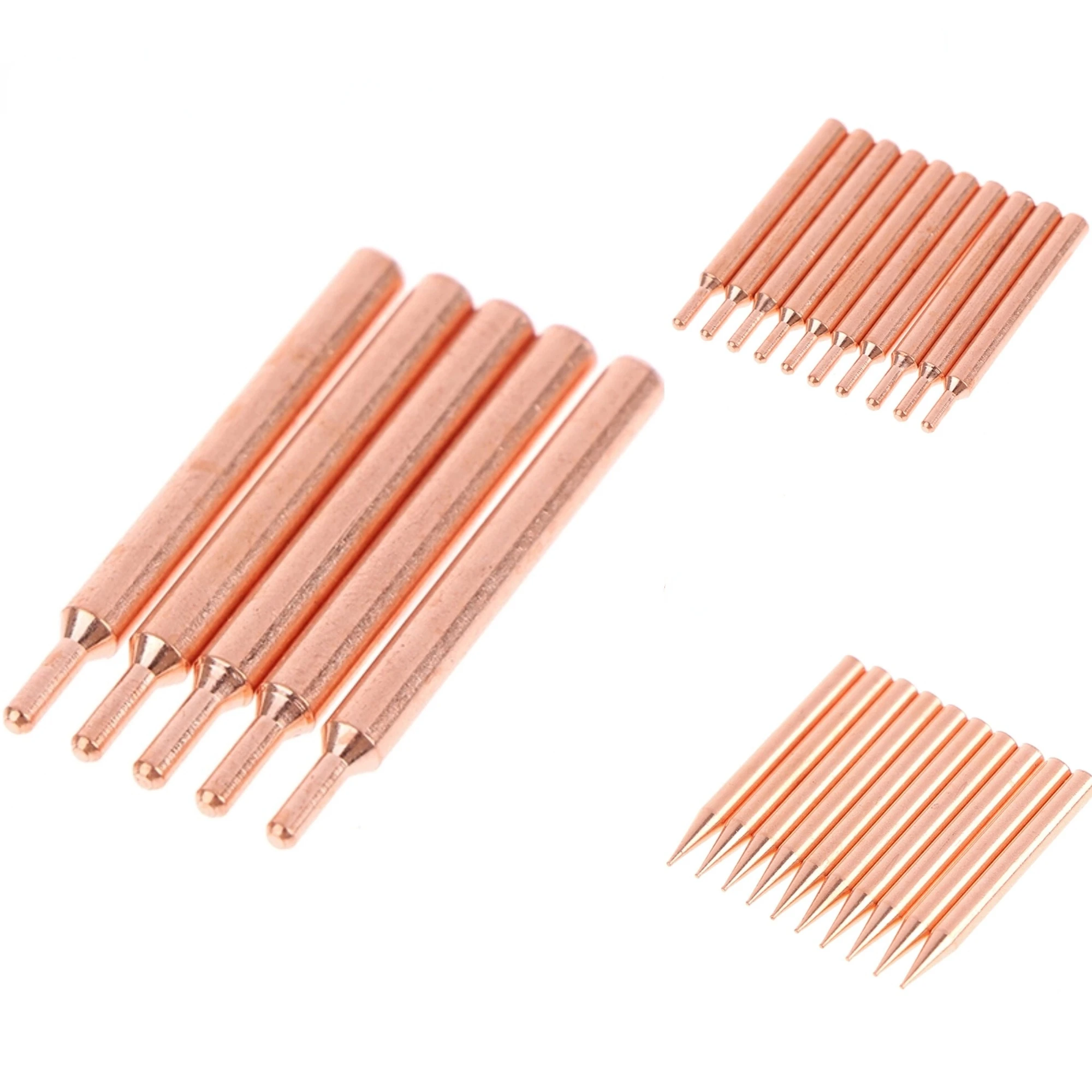 3*30mm 18650 Handheld Spot Tips Welder Electrode Head For Small Lithium Battery Spot Welder Pen Purple Copper Spot Welding