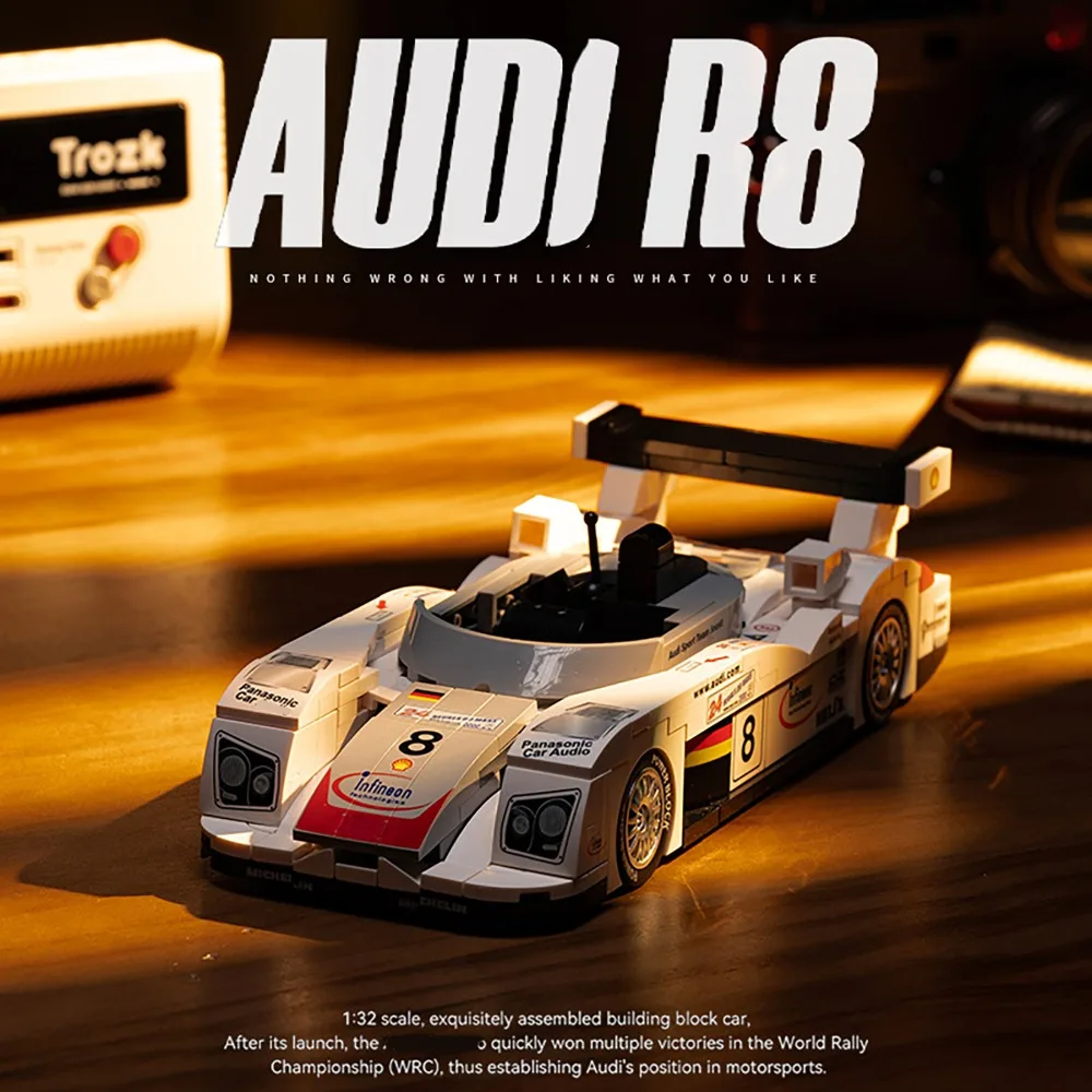 MOC 391pcs Creative City Retro Speed Super Car Building Blocks R8 Super Sport Car Model Bricks Toys For Kids Christmas Gifts Boy