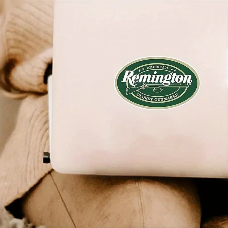 1 قطعة ريمنجتون خمر بندقية ملصق ، الأخضر والأبيض البيضاوي ملصق حائط من الفينيل ، العالمي شاحنة ملصق الملحقات #4