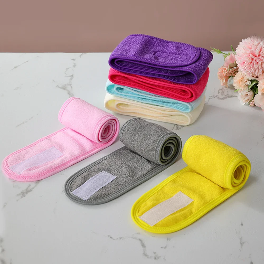 Women's Adjustable SPA Facial Headband Wash Makeup Remove Hair Tie Bath Makeup Headband Yoga Soft Towel Hair Makeup Accessories