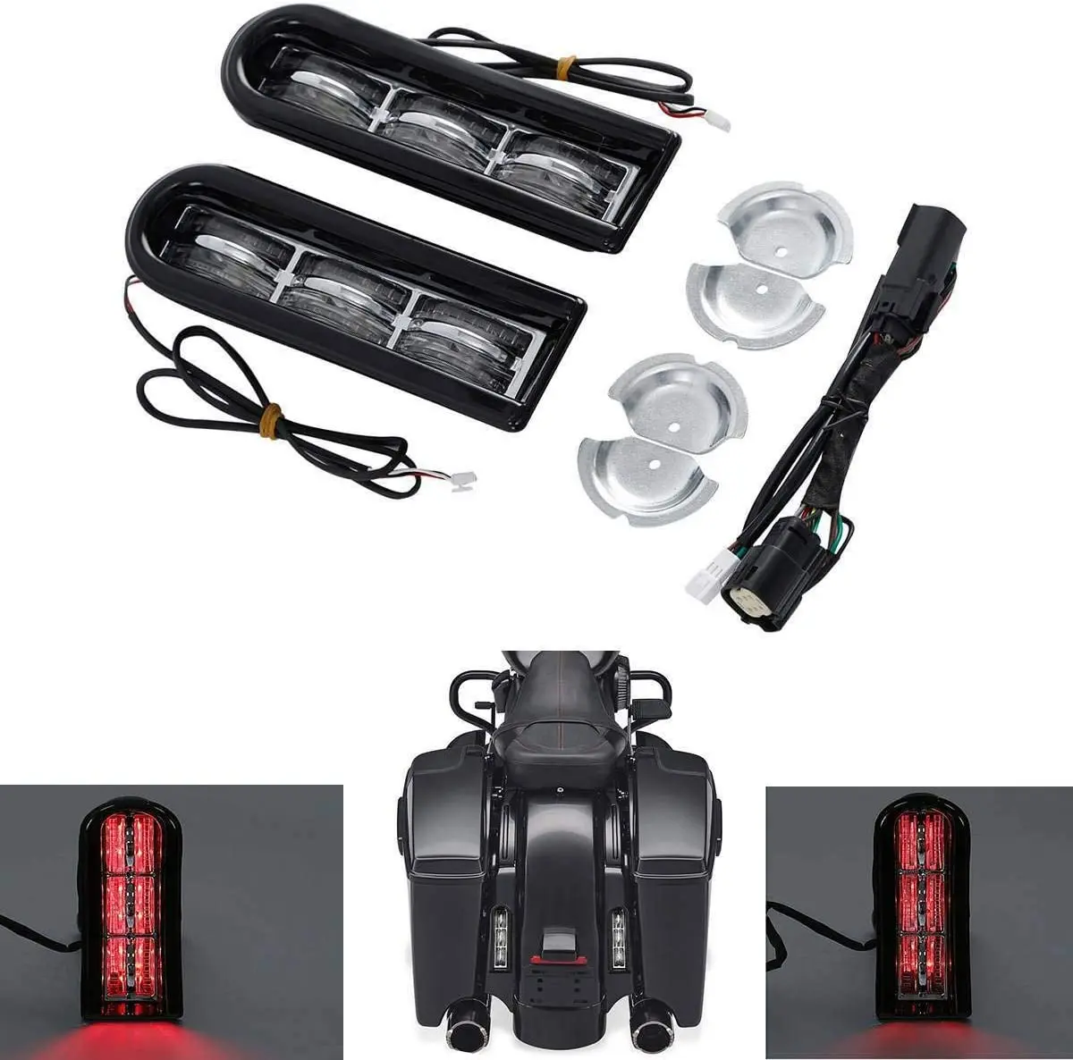 

OVOVS Rear Saddlebag LED Light For-Harley Touring FLHTCU/L Electra Glide FLHTK/L Road Glide FLTRUSE CVO FLHR Road King 2014-2020