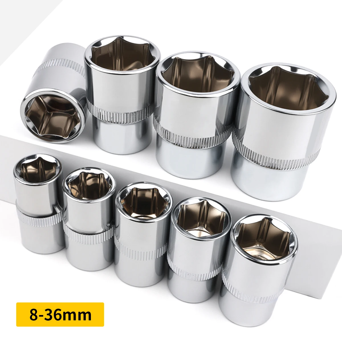 Crv Hệ Mét Gương Đánh Bóng 12.5Mm Xe Bộ Công Cụ Sửa Chữa 8/10/12/13/14/17/19/22/24/30/32Mm 1/2 "Ratchet Ổ Cắm Cờ Lê