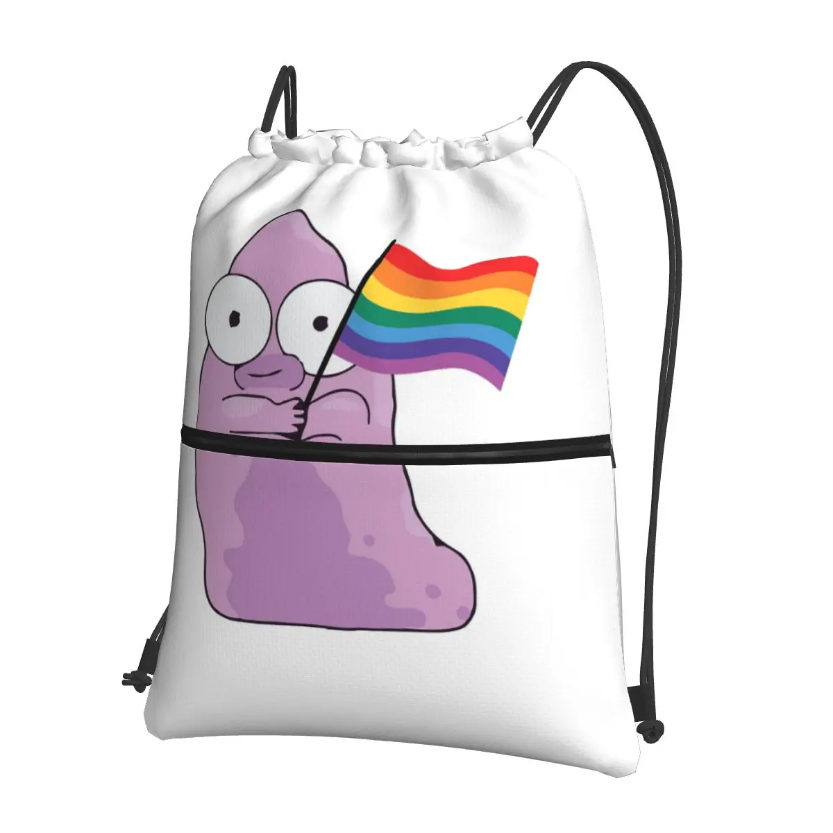 

Cartoon Solar Opposites Holding Pride Flag Backpacks Portable Drawstring Bags Sundries Bag Book Bags for Travel Students
