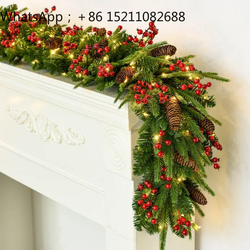 LLY Christmas rattan Christmas decoration Christmas tree wreath wall hanging door hanging hotel shopping mall scene layout