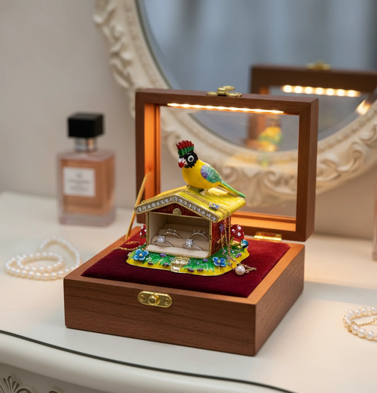 

Декоративная шкатулка для украшений из сплава, уникальная, эмалированная, для хранения колец, браслетов, подвесок, серег, для домашнего декора