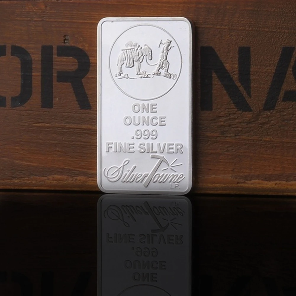 1 أوقية بار قيمة المنقب الأمريكي غرامة الفضة السبائك بار SilverTowne الفضة بار الاتحاد الأمريكي عملة معدنية تحصيل #3