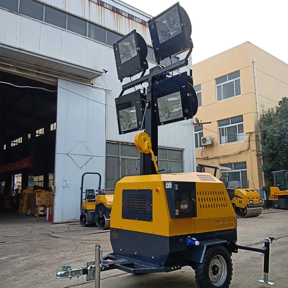 

Hot Sale Light Tower Engineering Lighting Telescopic Mast Mobile Trailer Light Towers