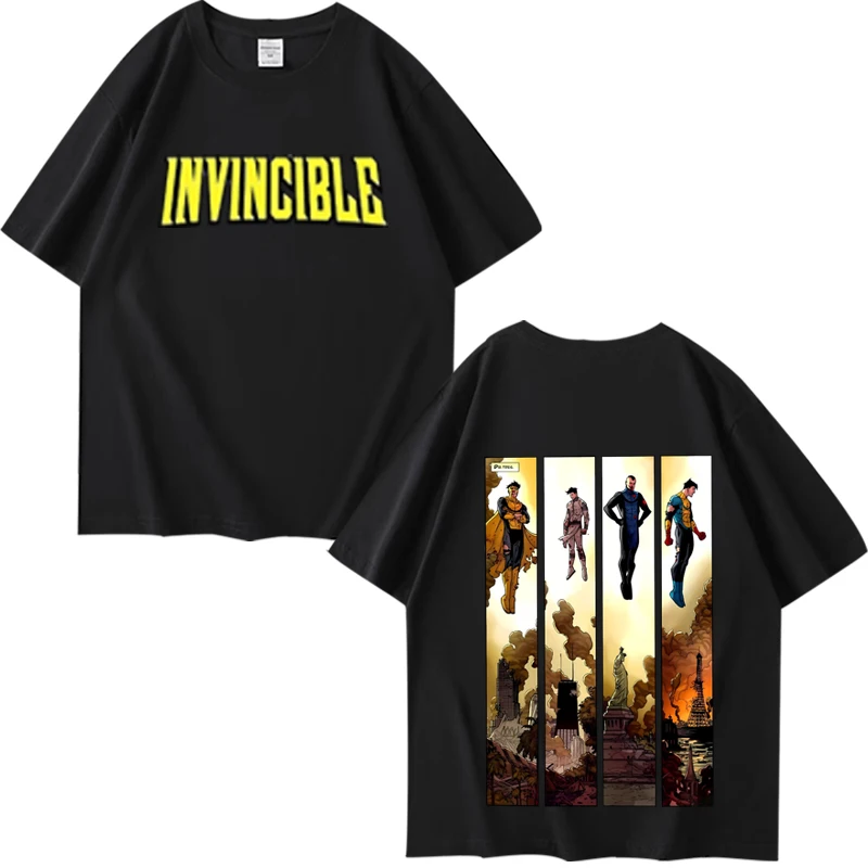 Invincible Variants Comfort Color Invincible Vs Conquest T Shirt Men Women  Cotton Summer Manga Unisex Print Tops