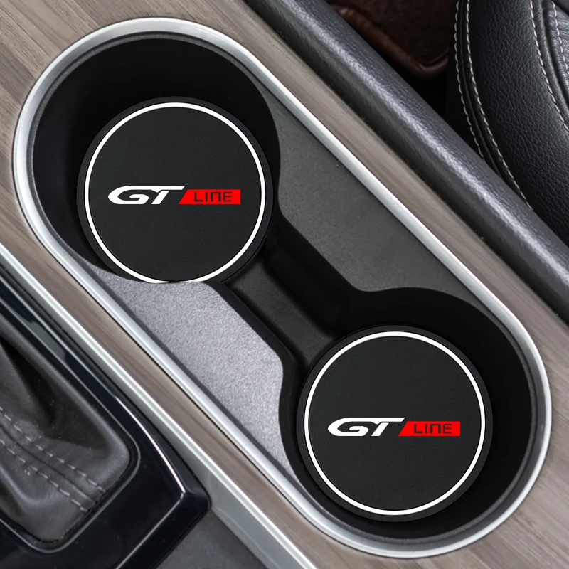 2 Buah Alas Gelas Mobil Anti Selip Alas Minuman Botol Silika Gel Untuk Peugeot GTLINE 307 5008 4008 308 208 106 206