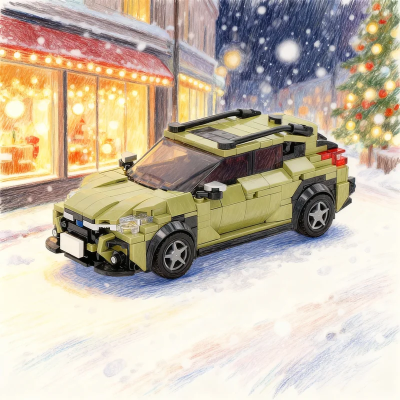 

555 деталей MOC Конструктор «Субару Кросс-Трек: Городские Чемпионы», развивающая игрушка-модель, идеальный подарок на Рождество для детей