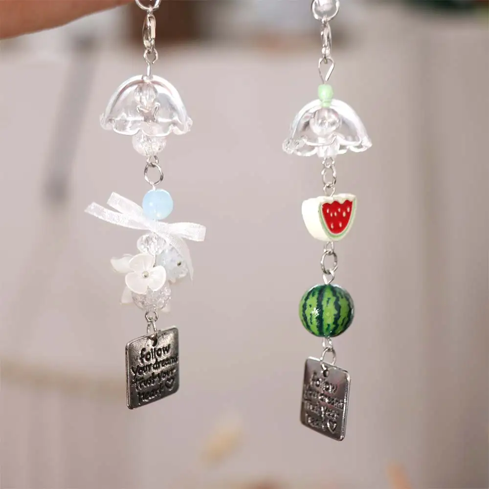 Star Wishing Bottle Wind Chime Pendant Phone Straps Couple Gifts Transparent Keychain Bag Decorative Anti-Loss
