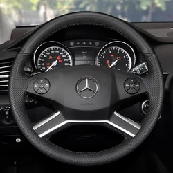 Hand-stitched non-slip Genuine Leather Car Steering Wheel Cover For Mercedes Benz GL-Class M-Class R-Class X164 W164 2008-2013