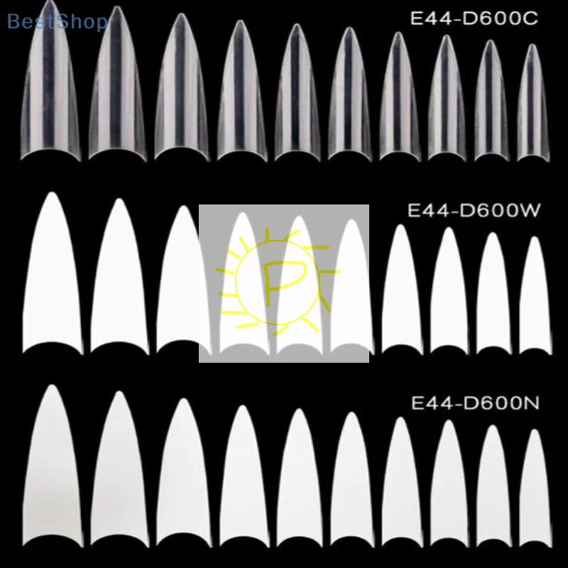 600 قطعة أظافر صناعية خنجر اضغط على أظافر الأكريليك الفرنسية نصف غطاء جل نصائح نصائح وهمية لوازم مانيكير لتقوم بها بنفسك أدوات التمديد