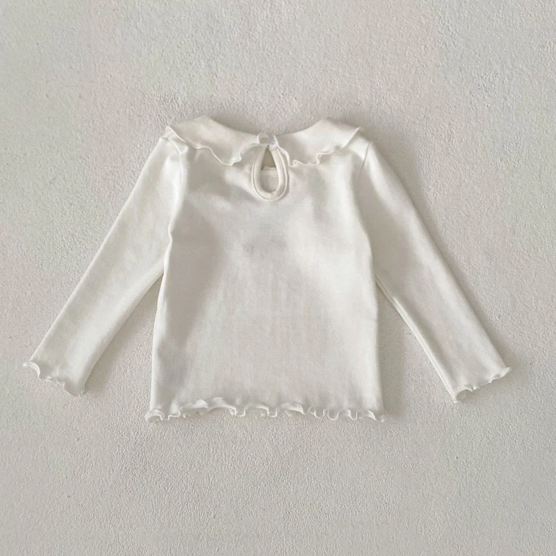 New autumn baby clothing, 0-2 year old girls, doll neck long sleeved base shirt, versatile long sleeved T-shirt top