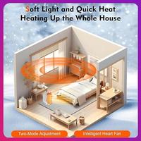1200W Desktop Electric Heater Mini Portable Heating Fan Home Office PTC  Heating Warm Air Blower Warmer EU Plug Durable