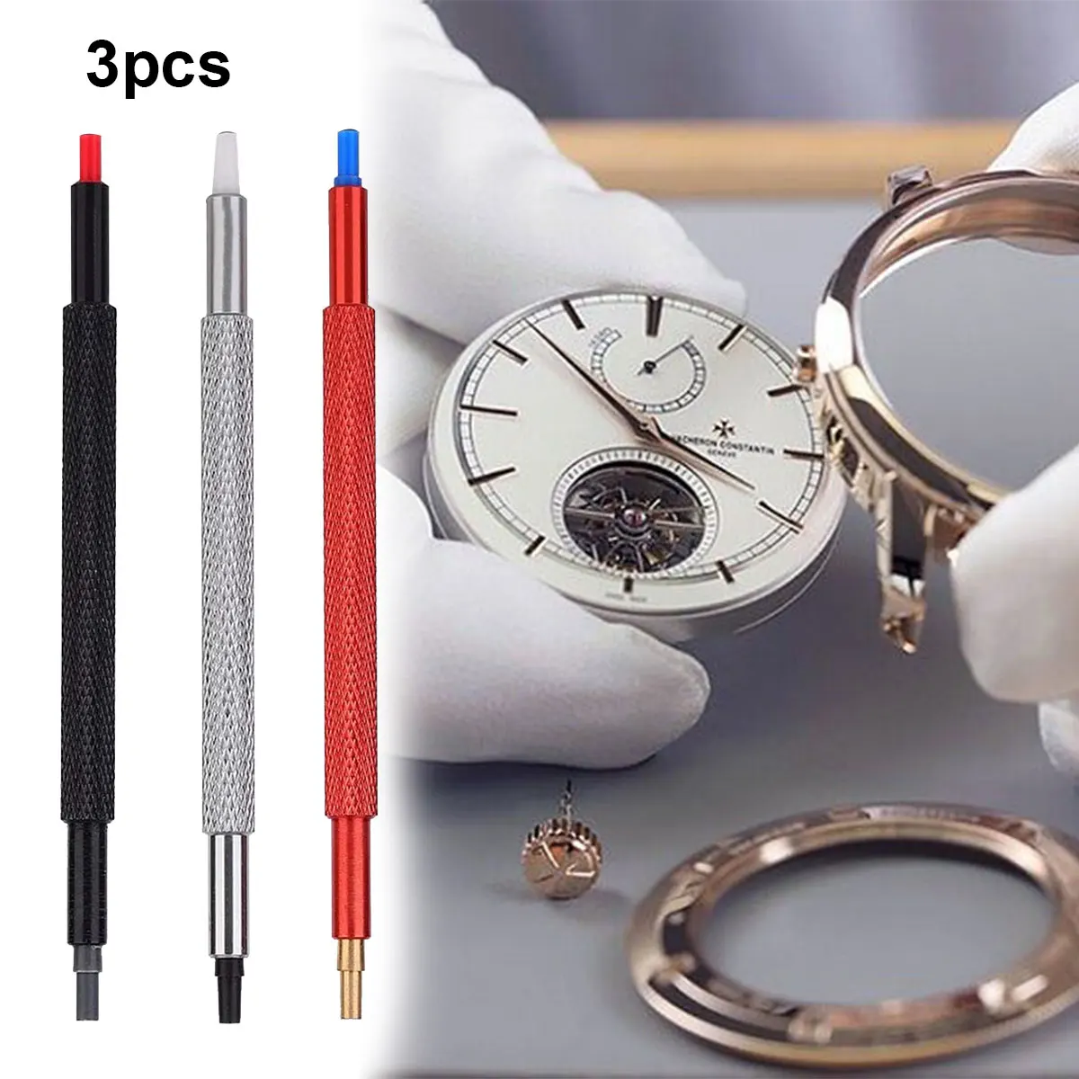 

3PCS/set Watch Hand Pressers Pusher Fitting Set Kit Watchmakers Watch Repair Tool Kit Double-ended Needle Pen And Needle Set