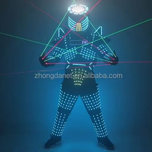 LED Luminous Robot CostumeLED Robot Suit Costume Stage Dance RGB Luminous Armor Nightclub Bar Light Show Mechanical Dance LED Cl