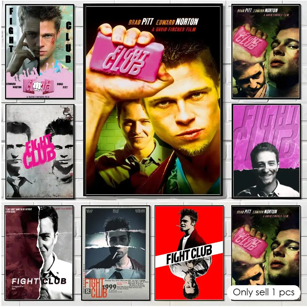 Classic Film F-Fight Club Poster Wall Art Poster Print Decorative Artwork for Bedroom Living Room Office Home Decoration