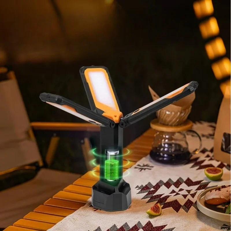 Retractable Camping Light Rechargeable Adjustable Cordless Floodlight Tripod Light Emitting Diode Work Camping Light with Stand