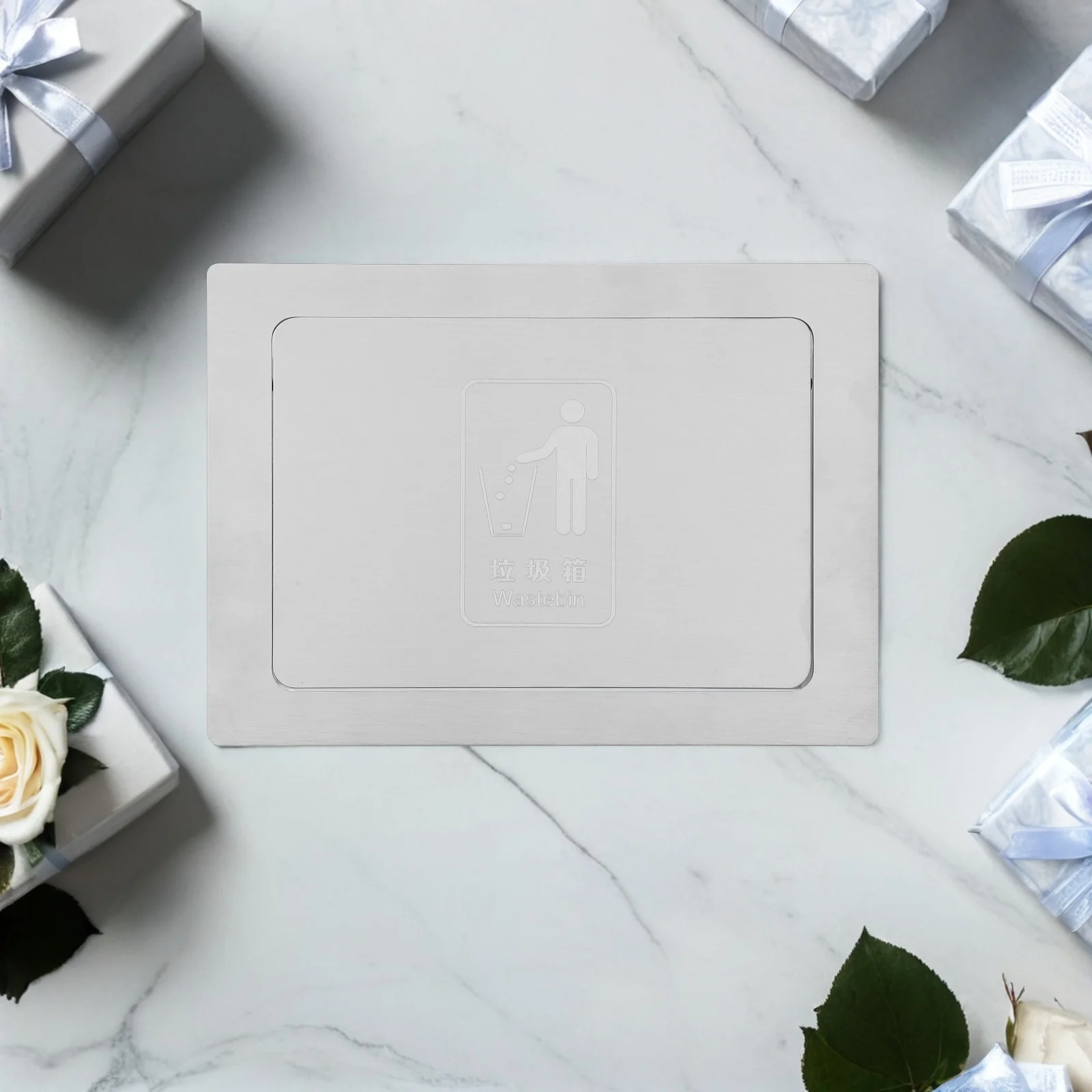 

Встраиваемая крышка для мусорного бака из нержавеющей стали с механизмом открывания нажатием для кафе, кафе-молочных баров, встроенных в столешницу и шкафы контейнеров для отходов