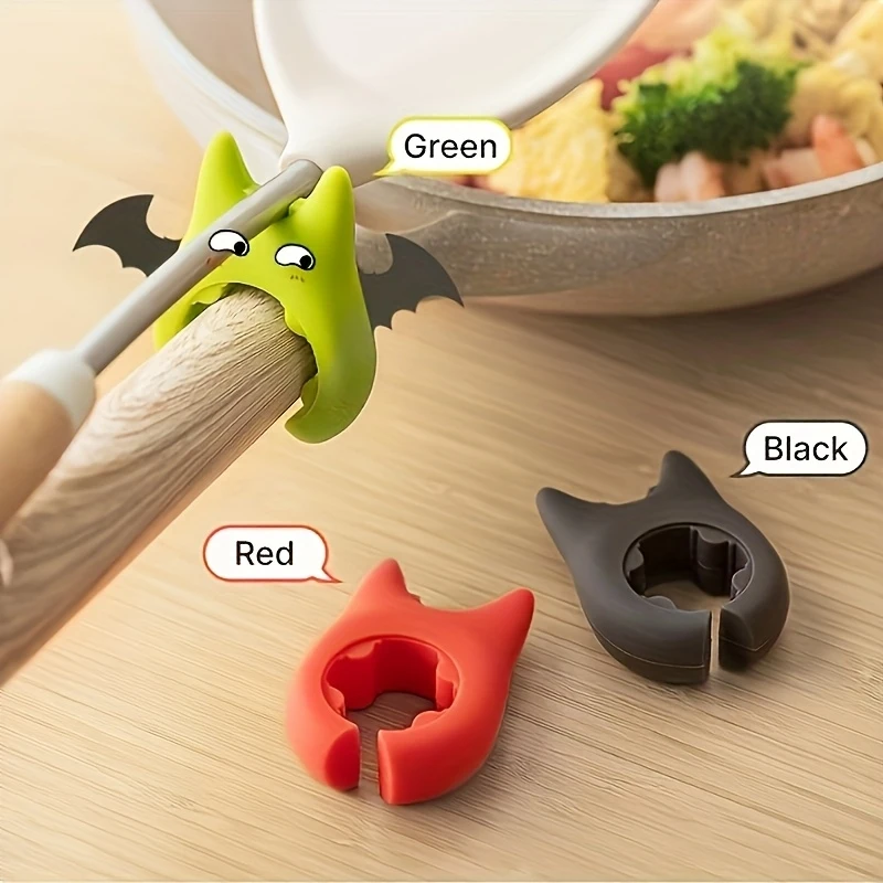 Supporto Portatile in Silicone per Spatole da Campeggio, Supporto per Cucchiai da Zuppa con Bordo Anti-Overflow, Supporto Anti-Sporco per Bordo Pentola da Picnic