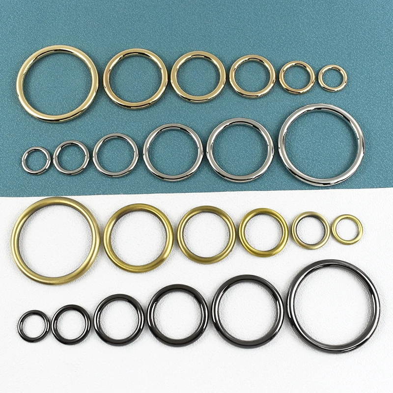 Meetee 10/20Pcs 15-50mm 5mm Thick O Ring Hook for Bag Strap Carabiner Clips Metal Buckles Handle Circle Connection Loop Clasp