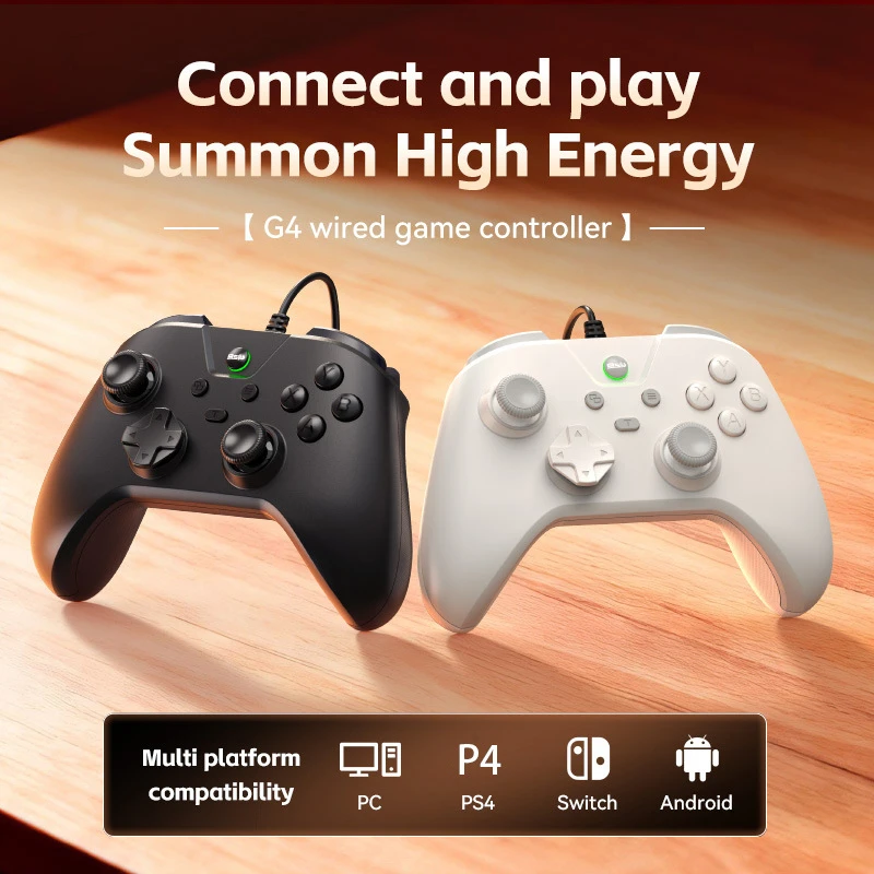 G4 Wired Game Controller for PC Windows 10 11 Steam Switch, USB Gaming Gamepad with 1000Hz Polling Rate Dual Vibration Turbo