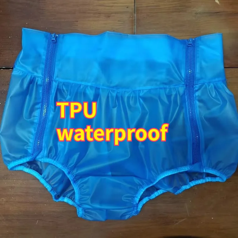 PVC and TPU Plastic Briefs Custom Men's and Women's Waterproof Cross-dressing Swimming Trunks Fashion Zipper Pants