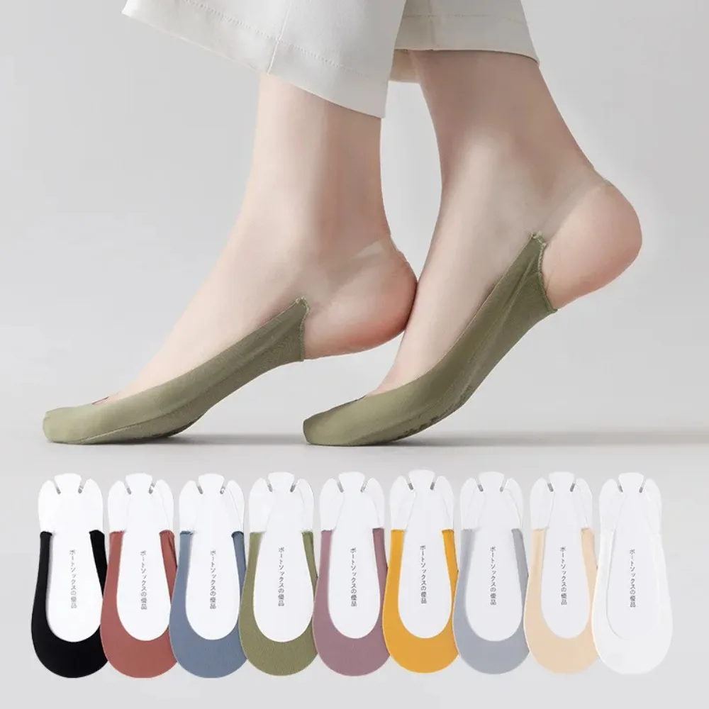No Show Boat Socks Women Sling Invisible Half Palm Silicone Non Slip Heel Grips Low Cut Summer Thin Breathable Short Stockings