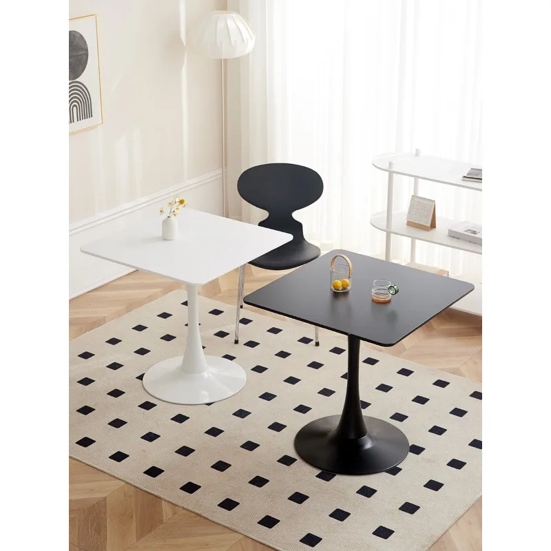 White Round Table Household Small Unit Nordic Simple Modern Dining Table Network Red Round Milk Tea Shop Negotiation Tulip Table