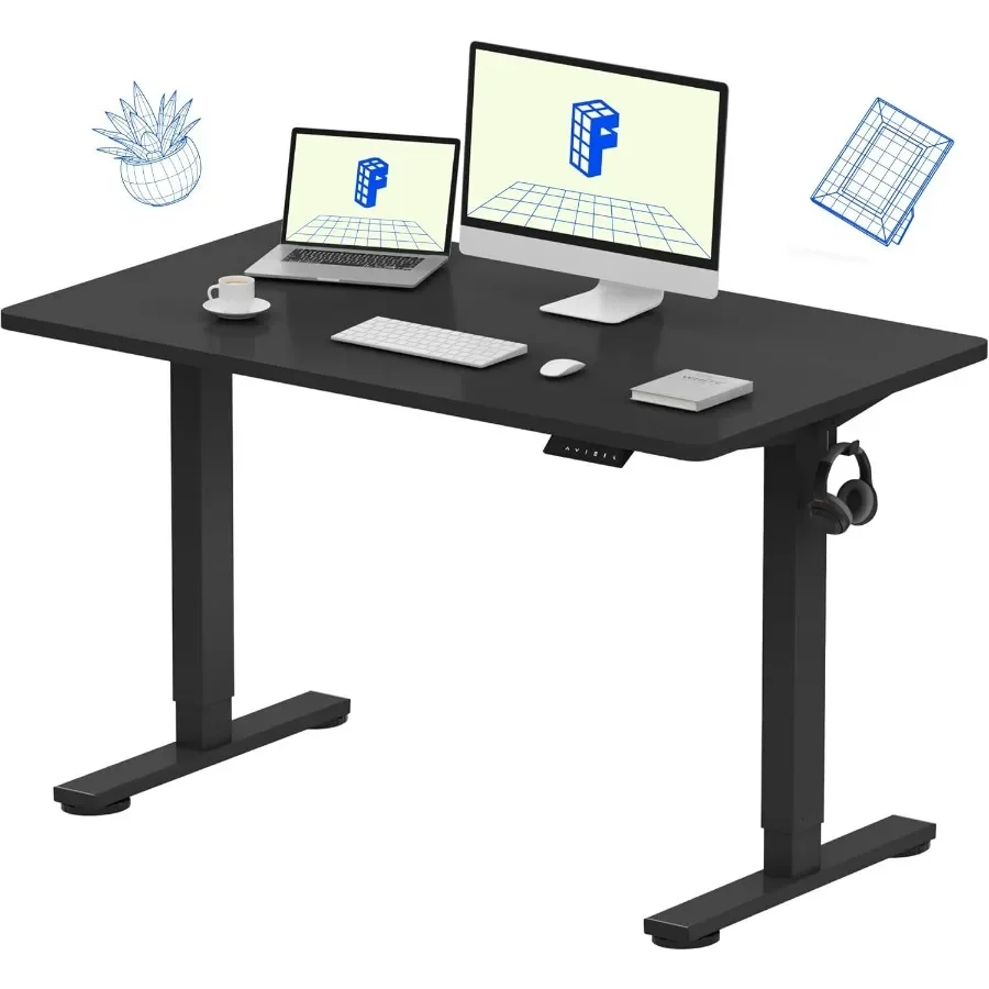 EN1 One-Piece Electric Standing Desk, Height Adjustable 4 Memory Presets, 176 LBS Load Capacity, Quiet Stable Seamless Desktop for Home Office