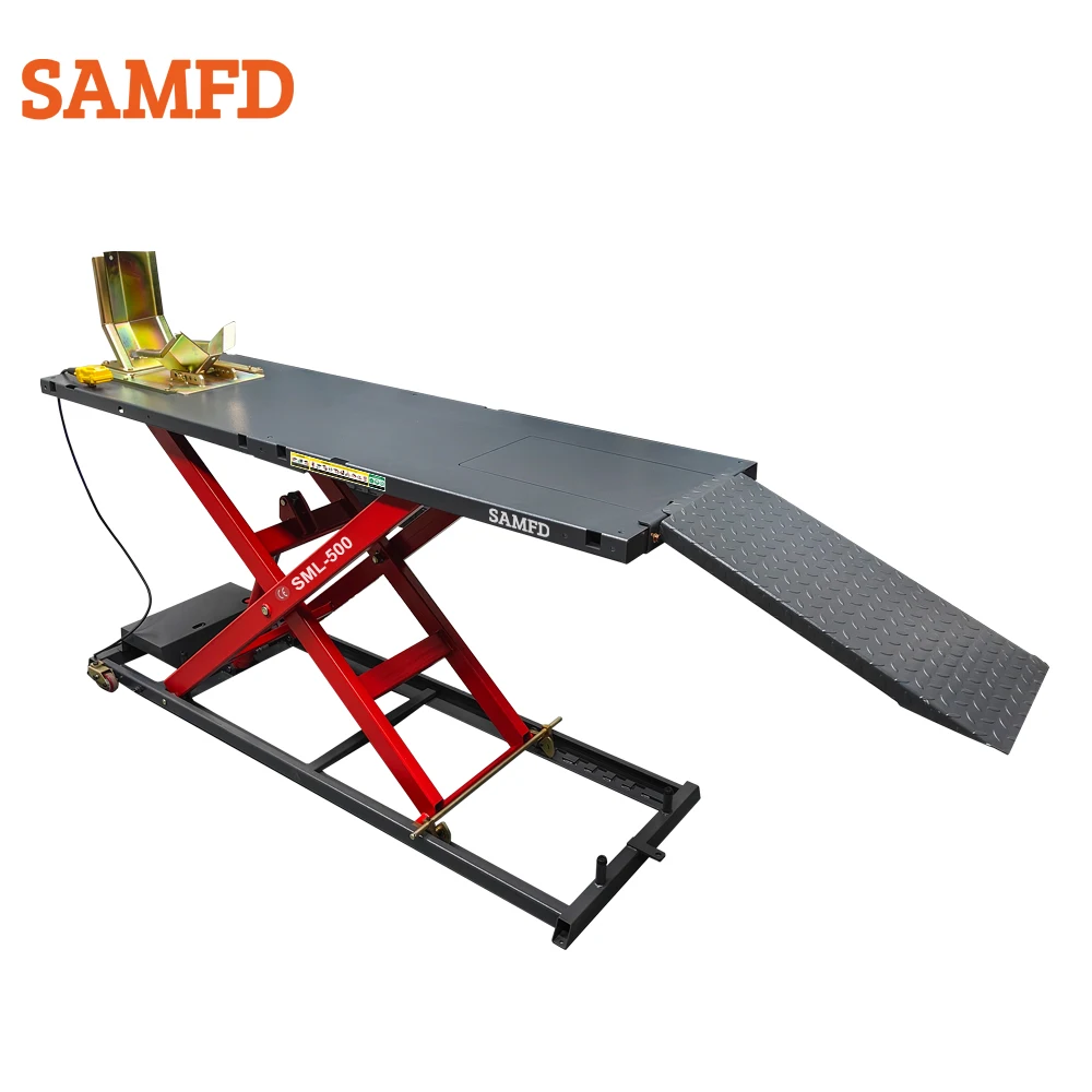 Electric Hydraulic Motorcycle Stand Lift Ramp with 700kg Lifting Capacity motorcycle Scissor Lift Table view 2