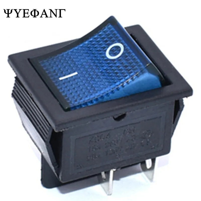1PCS KCD4 Rocker Switch ON-OFF 2 Position 4 Pins Electrical equipment With Light Power Switch Switch cap 16A 250VAC/ 20A 125V