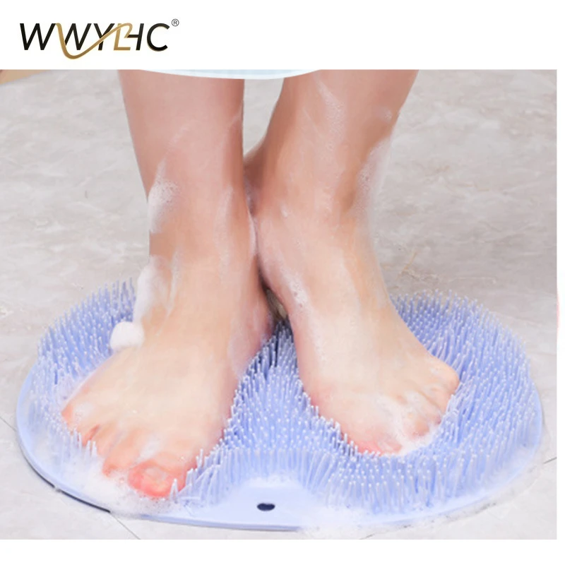 Suitable for Wall-hanging TPE Foot Rub Pad with Suction Cup Fixed Foot Sole Massage Pad Personal Cleaning Foot Wash Bath Brush