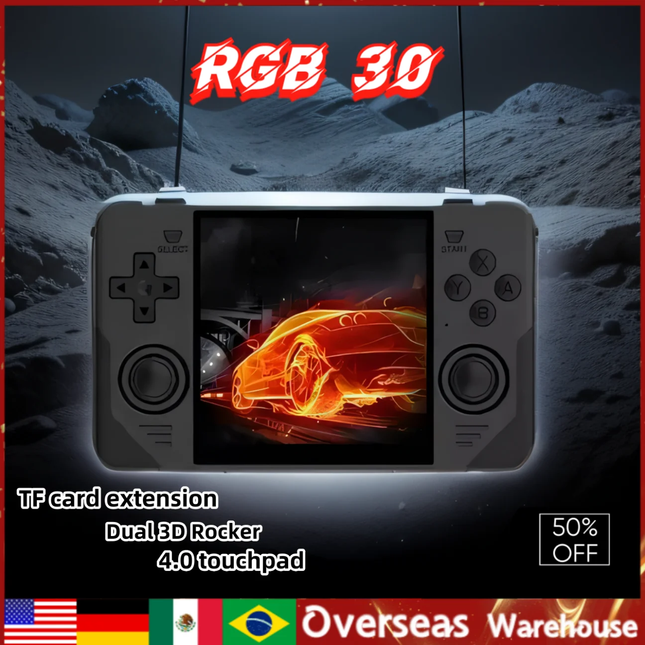 POWKIDDY RGB30 Retro PocketคอนโซลเกมมือถือแบบพกพาRK3566 4 นิ้วหน้าจอIps HD Open-Sourceคอนโซลวิดีโอเกมของขวัญ