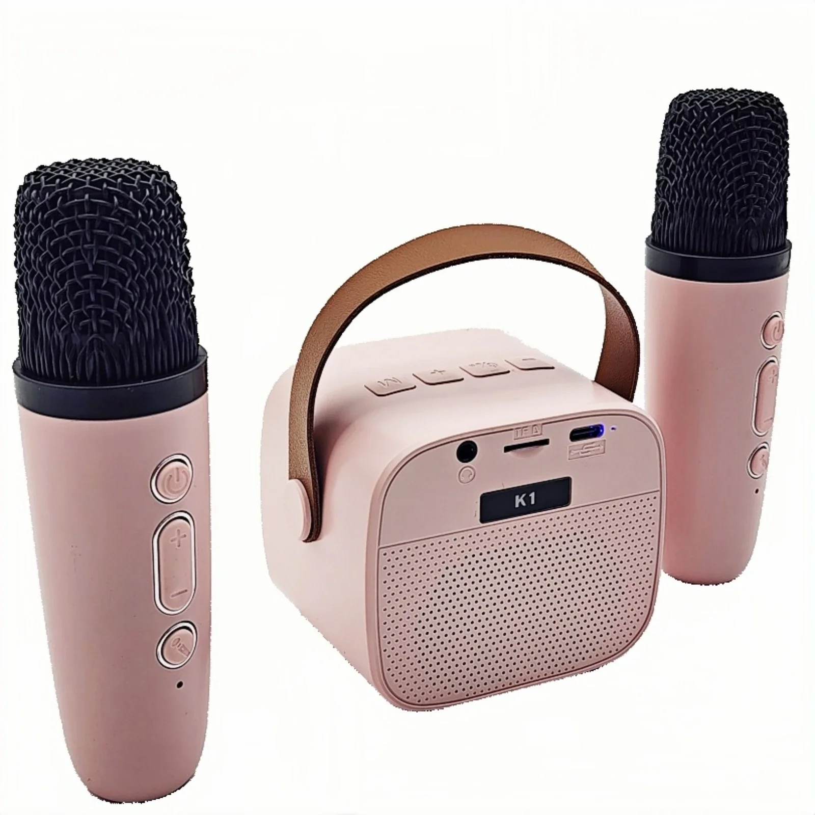 Mini macchina per karaoke On-The-Go - Altoparlante Bluetooth con 2 microfoni wireless, presa Tf/aux/auricolare, ricaricabile per divertimento in viaggio