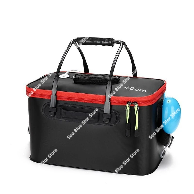 Thickened bucket, multi-functional fish fishing bucket, fish box EVA folding   guard bucket, live fish bucket