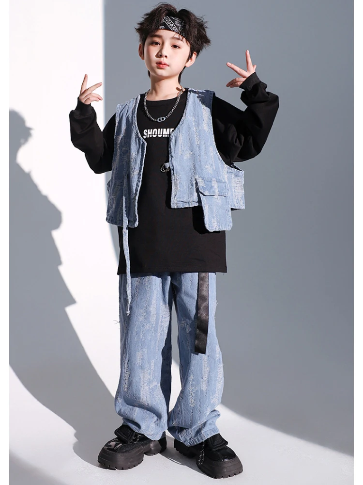 Kids Street Dance Jazz Dance Costume Clothes Girls Modern Jazz Dancing Outfits Girls Streetwear Dancewear Fashion Hiphop Suit