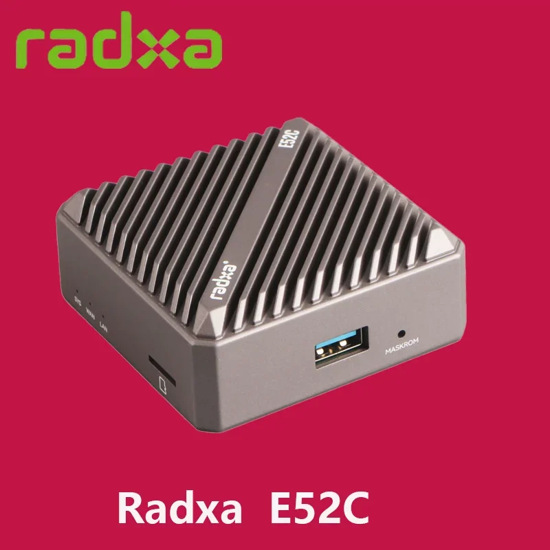 Radxa E52C RK3582 Gateway Dual 2.5G Ethernet Puerto de red Caja de enfriamiento de aleación de aluminio