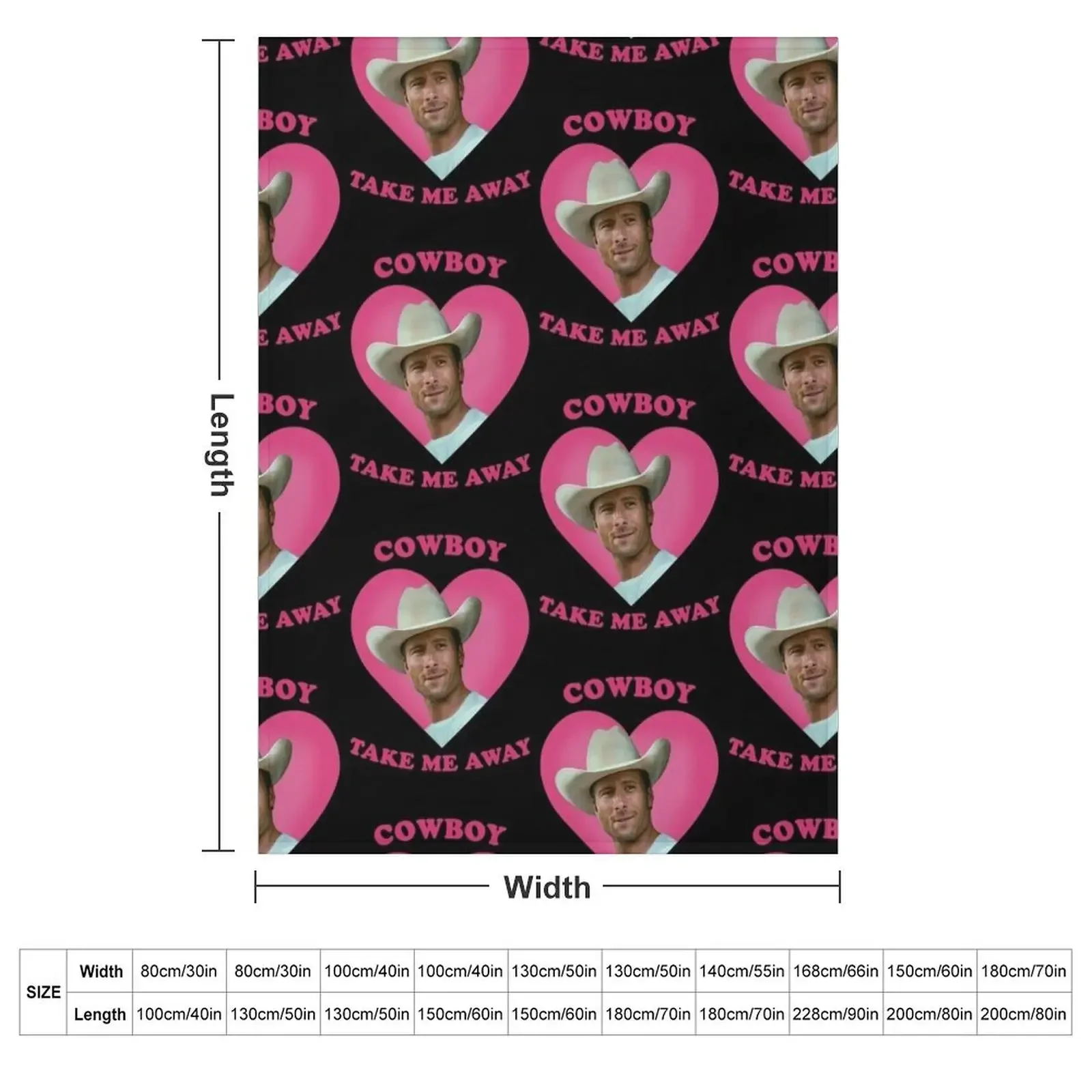 Glen Powell Cowboy Take Me Away Throw Blanket bed plaid Polar Baby Thermals For Travel blankets ands Bed linens Blankets