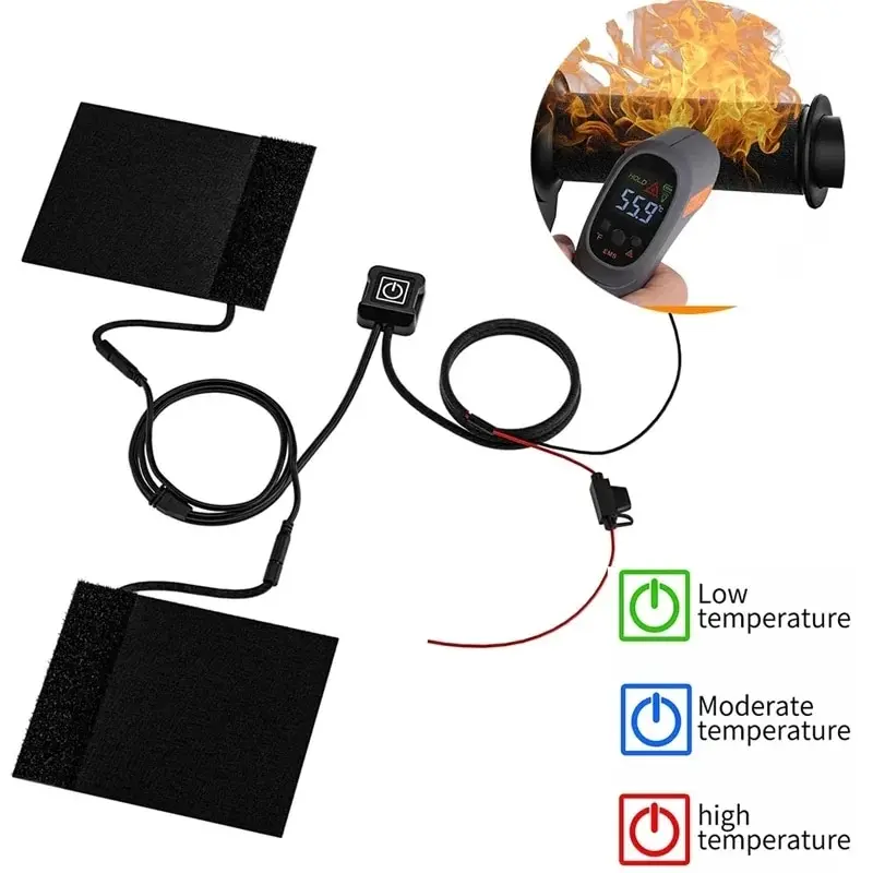 12V 3-Gear moto manopole riscaldate impermeabile termico E-bike ATV manubrio riscaldatore riscaldatore Kit accessori moto