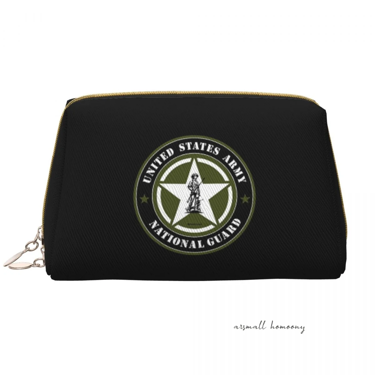 Прочная Вельветовая дорожная косметичка с большой вместимостью и водонепроницаемой подкладкой, зеленая Национальная гвардия США