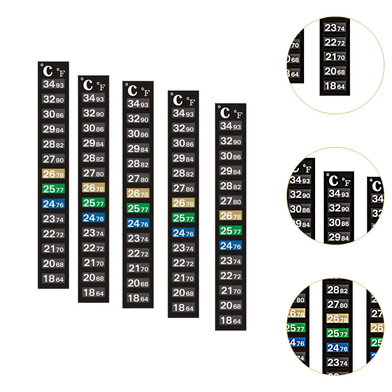 Fish Tank Thermometer Sticker Easy Read Temperature Strip Accessory for Aquarium Heater Thermostat Monitoring