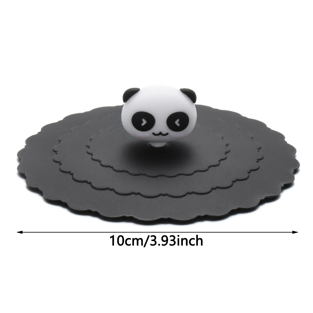 10cm Cartoon Cute Silicone Cup Cover Heat-resistant Leak Proof Sealed Lids Cap Dustproof  Cup Cover