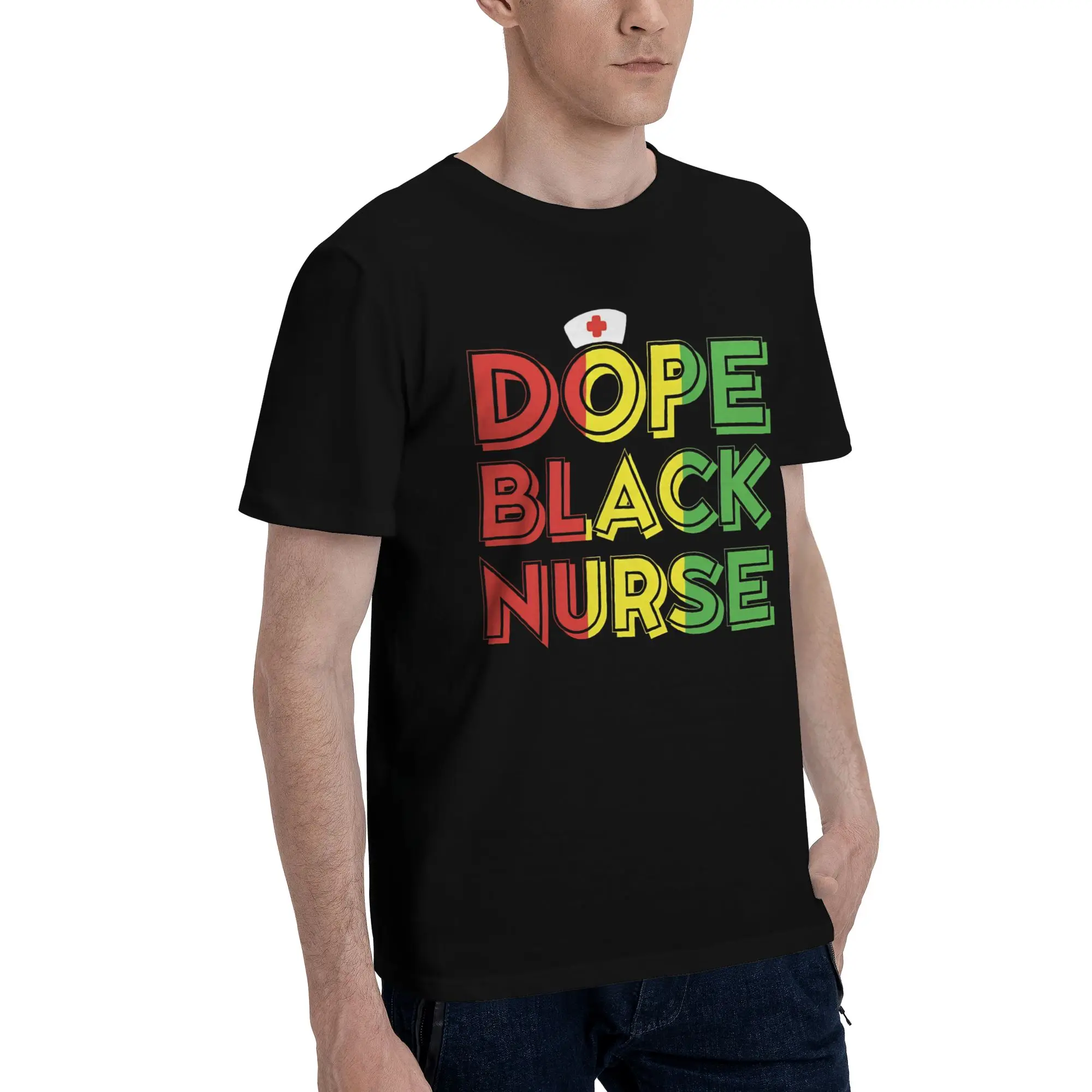 Black Nurse Freeish Since 1865  Novelty 100% Cotton T-Shirt Juneteenth Tops Tees For Men