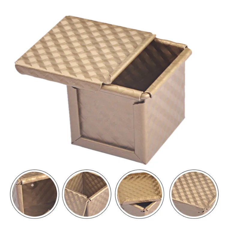 Panela de pão quadrada com tampa, molde para torradas, pan pullman com tampa, mini caixa antiaderente para torradas em cubo de água